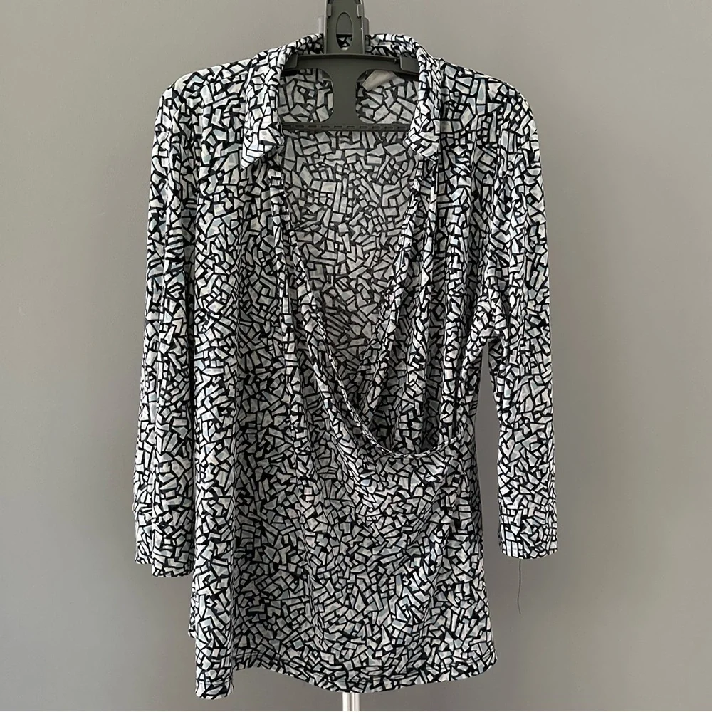 Worthington Stretch Crossover Blouse - Picture 1 of 6